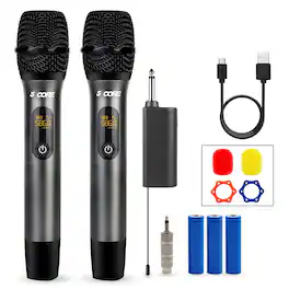5 CORE - Wireless Microphone Pair UHF Handheld Cordless Mic-WM UHF 02-GRAY