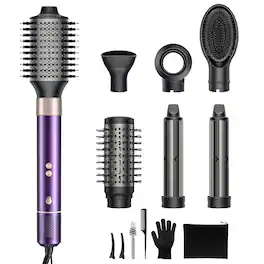 Teendow - 7 in 1 Hair Dryer Brush for Fast Drying/Straightening/Curling, 1500W, Mutil-Use Blow Dryer Brush,Hair Dryers for Women - Purple