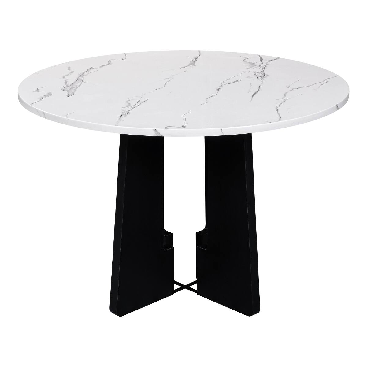 Alt View 10. Loheer - Loheer 5 Piece Round Dining Table Set with Upholstered Chairs, 43 Inch Modern Dining Set for Four - White and gray.