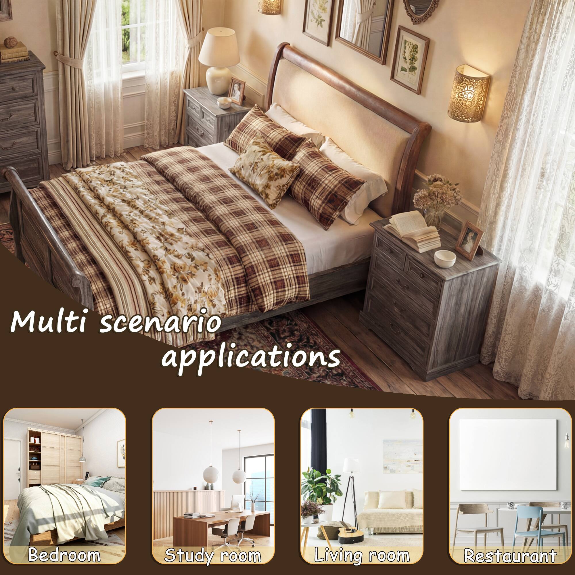 Multi scenario applications

Bedroom  
Study room  
Living room  
Restaurant