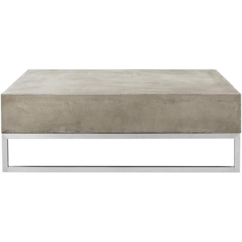 Safavieh - Eartha Indoor/Outdoor Modern Concrete 11.42-Inch H Coffee Table - Gray