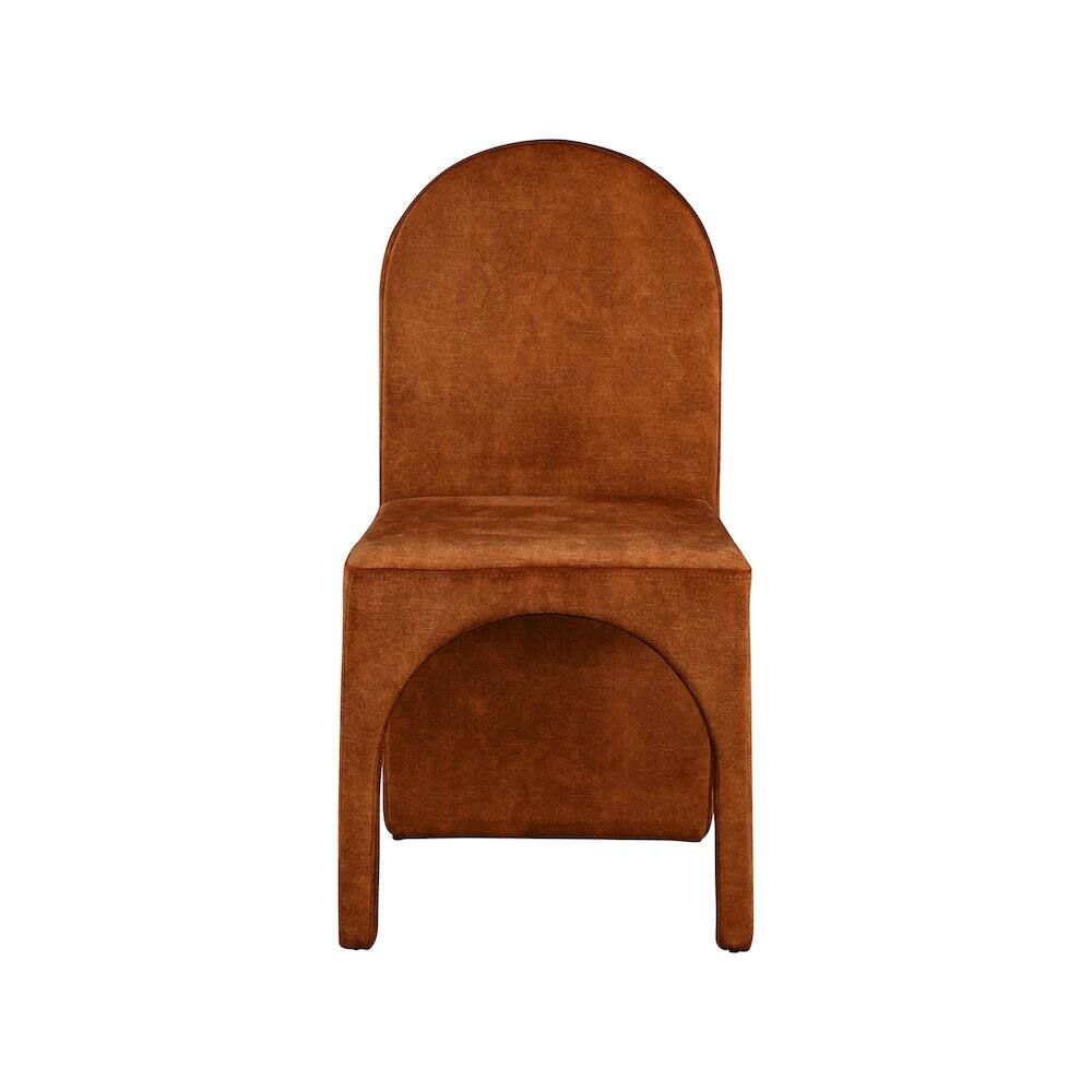 Alt View 2. Meridian Furniture - Summer Cognac Velvet Dining Side Chair, Set of 2 - Brown.