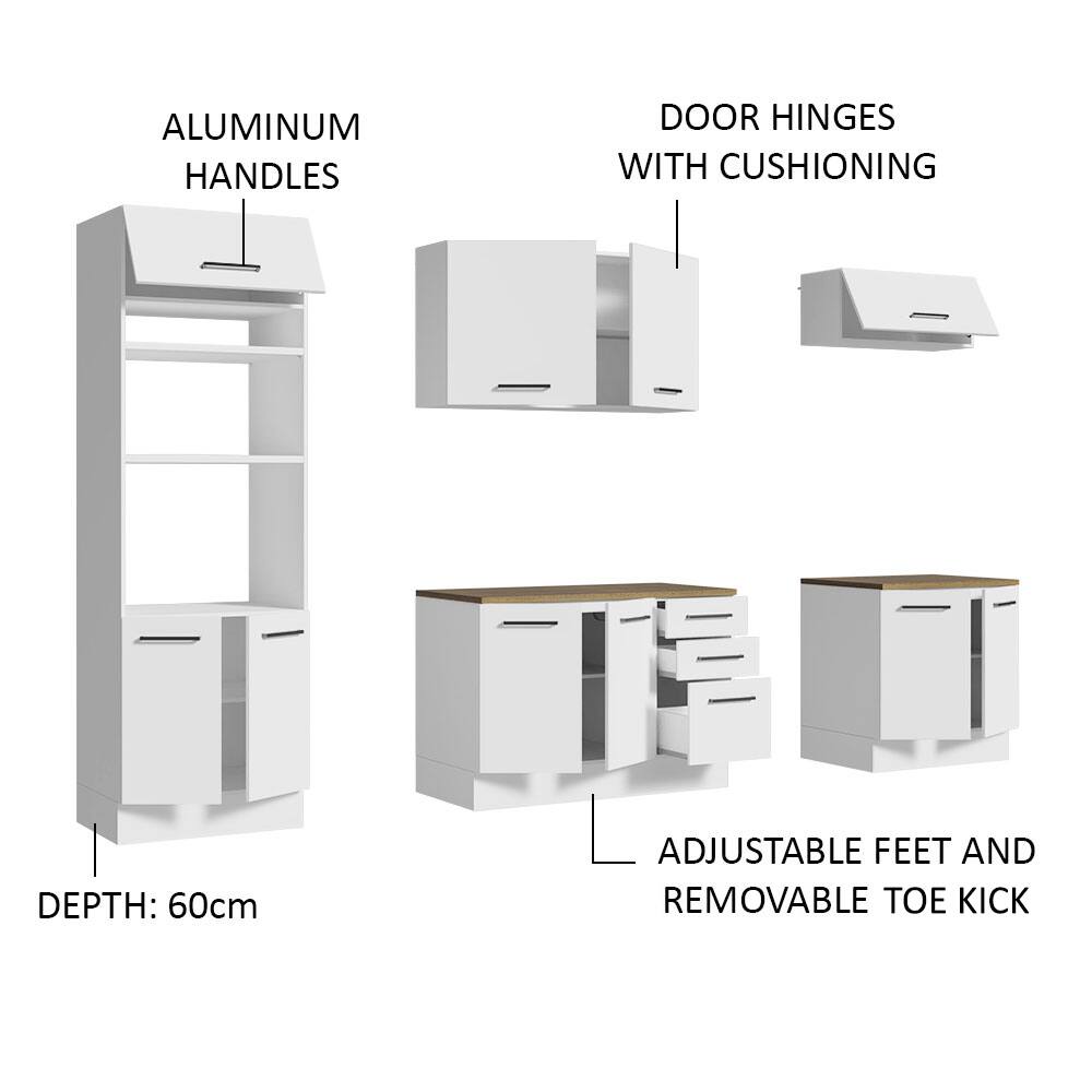 - ALUMINUM HANDLES
- DOOR HINGES WITH CUSHIONING
- DEPTH: 60cm
- ADJUSTABLE FEET AND REMOVABLE TOE KICK