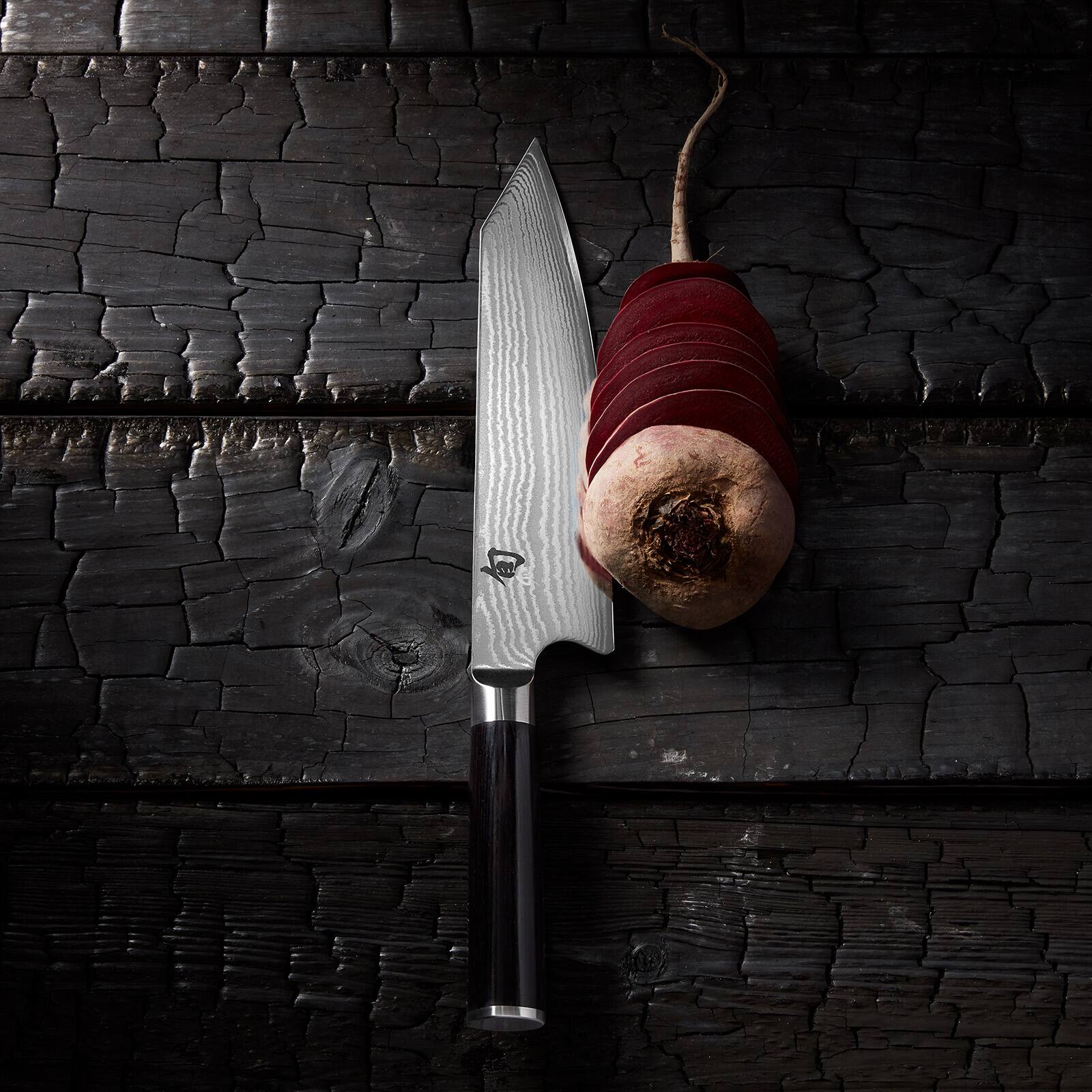 Alt View 3. Shun - Classic Kiritsuke Knife , 8 Inch - Black.