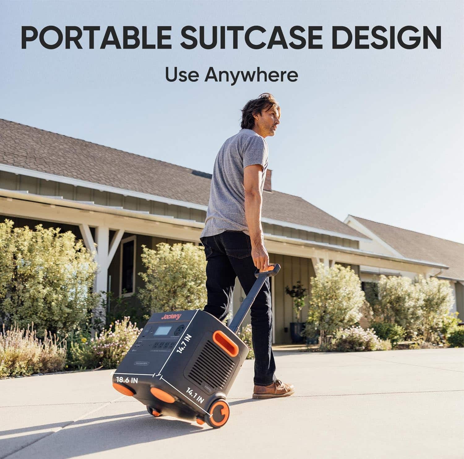 Portable Suitcase Design Use Anywhere Jeckery in 14.7 x 18.6 x 14.1 inches.