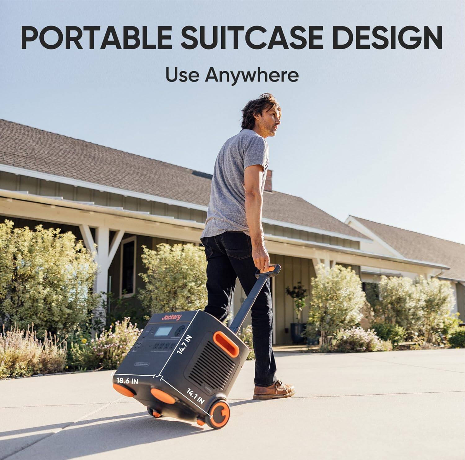 Portable Suitcase Design Use Anywhere Jeckery in 14.7 x 18.6 x 14.1 inches.