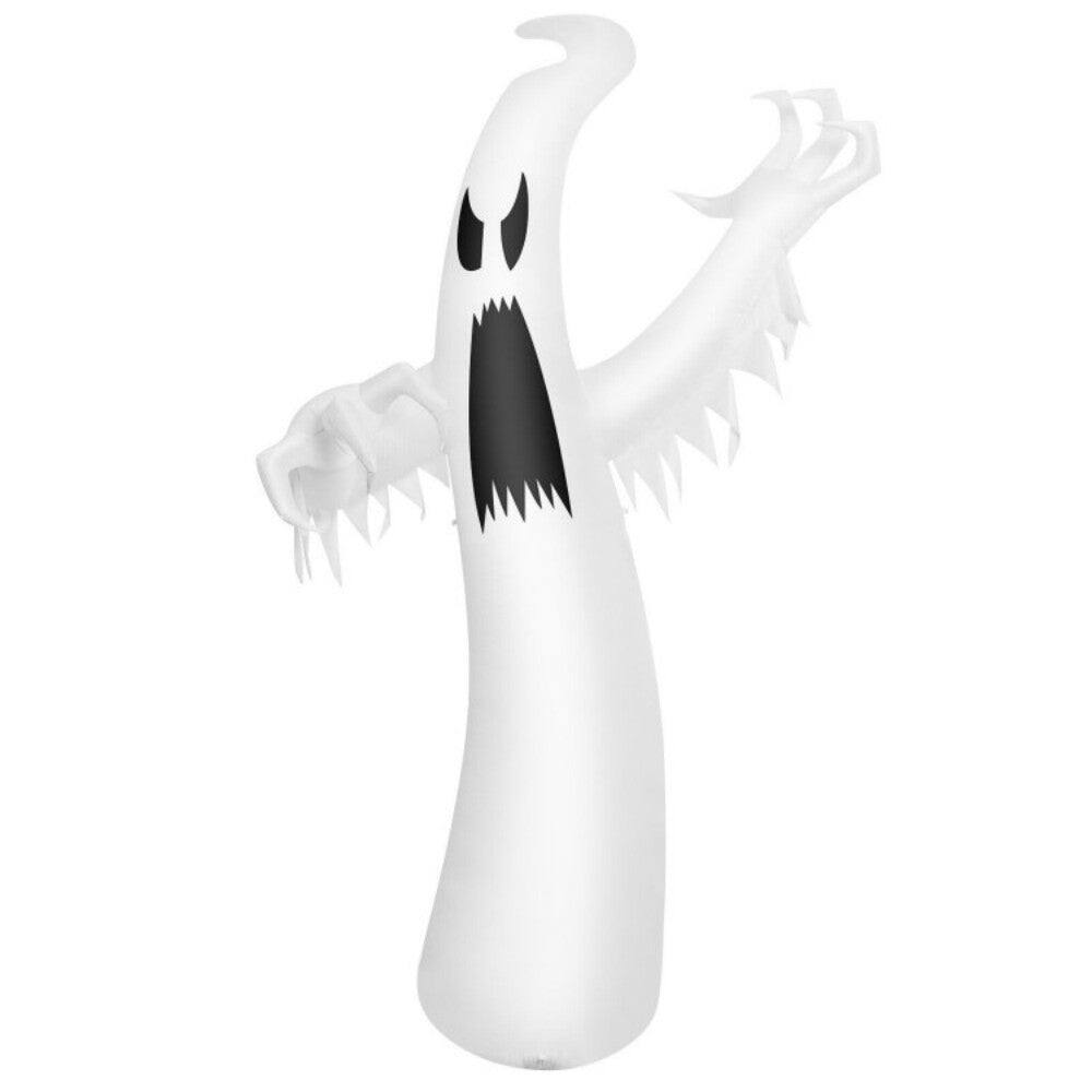 Front. Boyel Living - 12ft Inflatable Halloween Ghost Decoration with LED Lights - White.