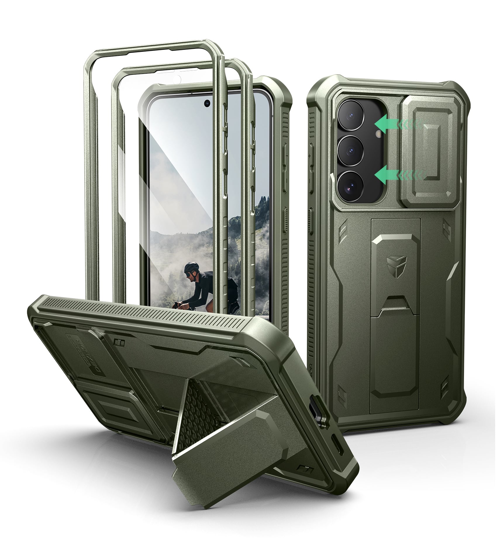 dexnor - Case for Samsung Galaxy S25 FE Heavy-Duty Rugged Case Full-Body Protective Cover(2025),6.7 inch - Army Green price history on PriceWatchPro