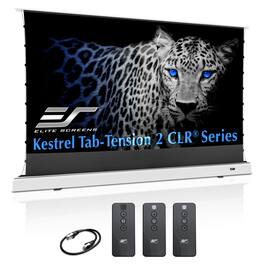 Elite Screens - Kestrel Tab-Tension 2 CLR®,101" D,16:9 Ceiling Light Ultra-Short Throw Electric Floor-Rising Screen FTE101XH3-CLR - White
