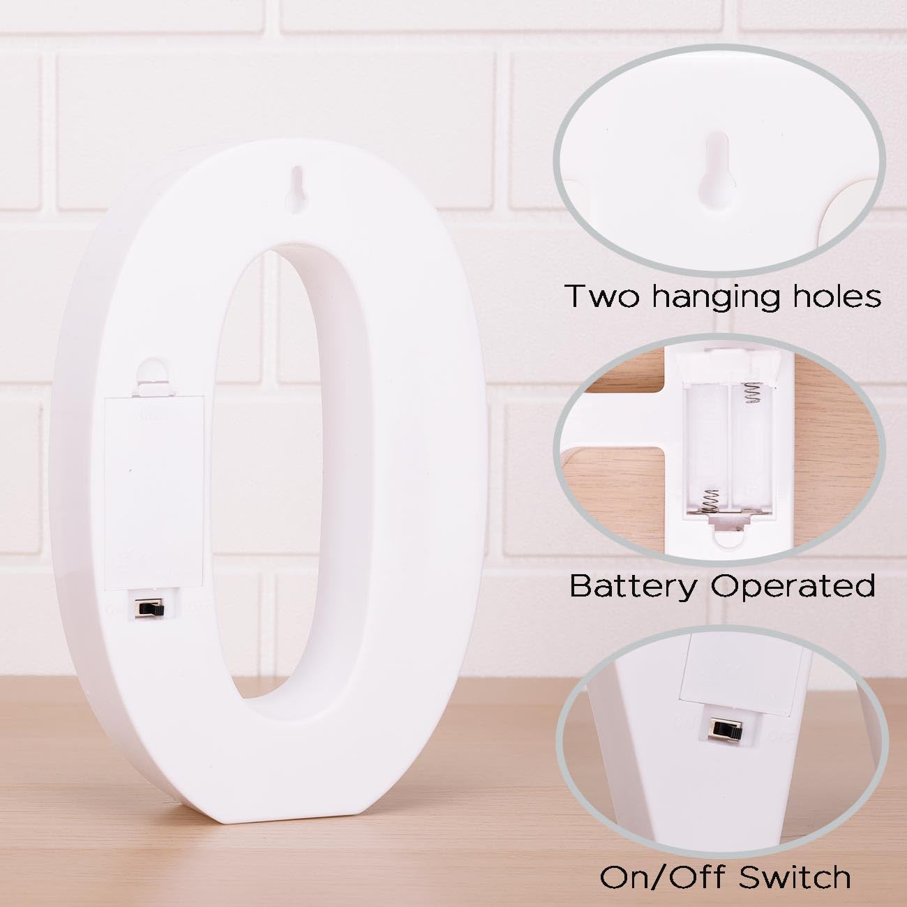 - Two hanging holes
- Battery Operated
- On/Off Switch