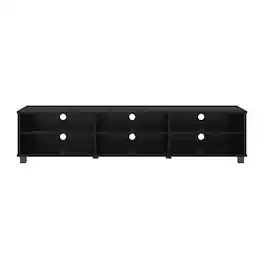 CorLiving - Hollywood Collection TV Stand with Open Cabinets for Most TVs up to 85" - Black