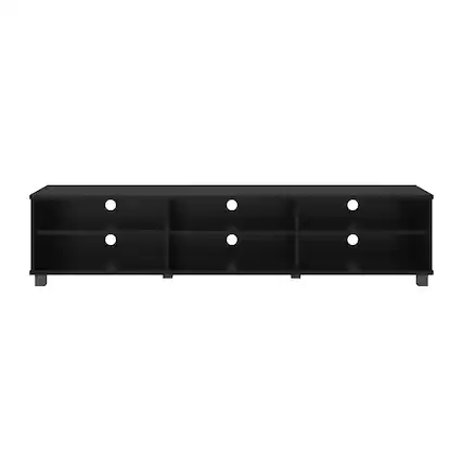 Front. CorLiving - Hollywood Collection TV Stand with Open Cabinets for Most TVs up to 85" - Black.
