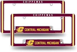 Rico Industries - Central Michigan NCAA Chippewas (Set of 2) Chrome Metal License Plate Frames with Bold Full Frame Design - Multi