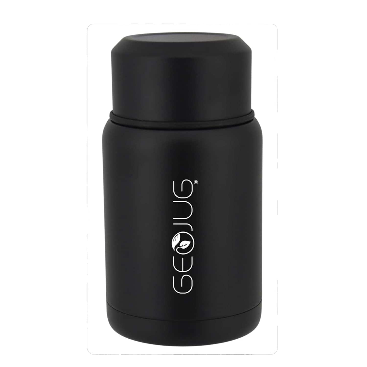 Brentwood - Geojug Fts-500bk Vacuum-insulated Stainless Steel Food Jar With Bowl And Folding Spoon, (17 Oz.) - Black