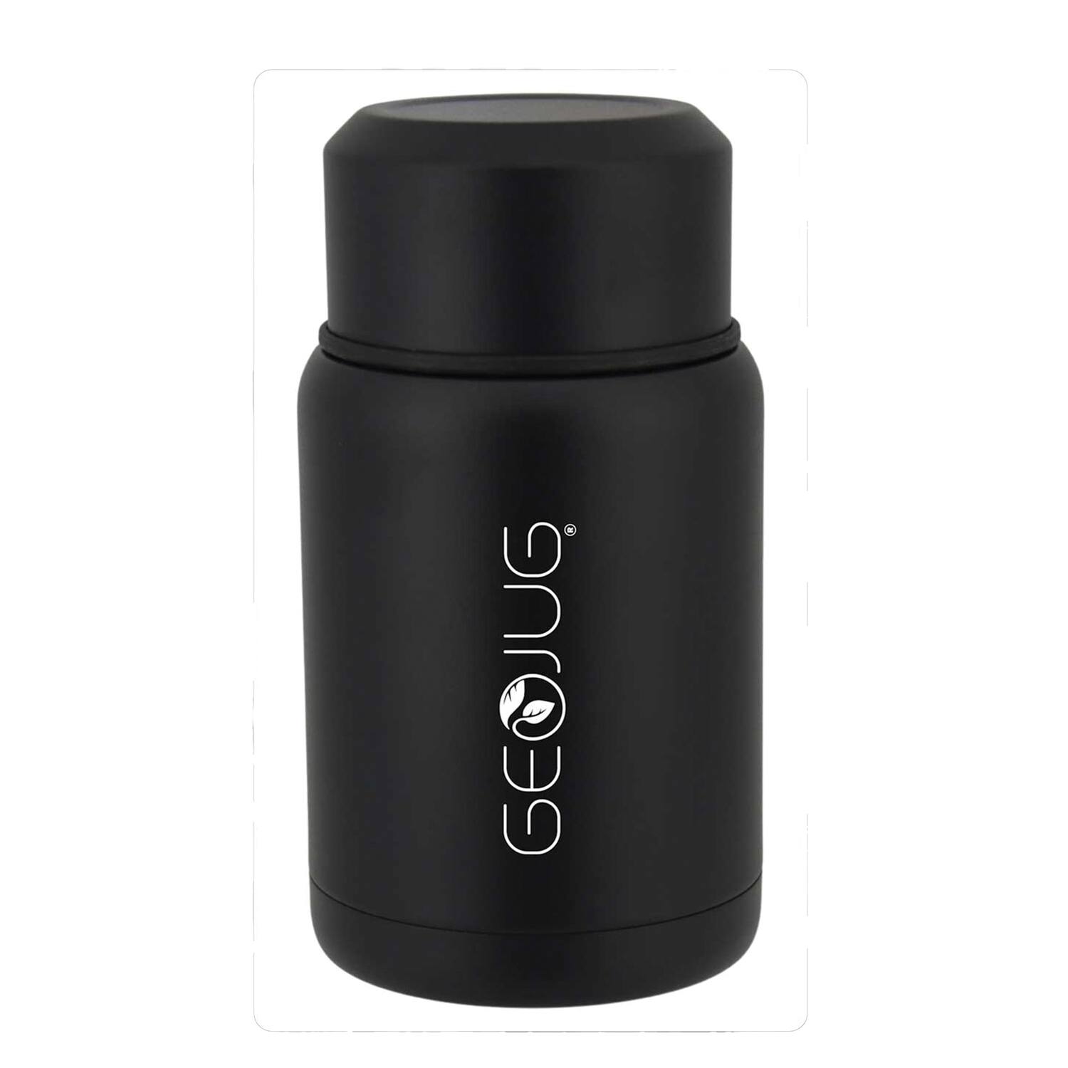 Front. Brentwood - Brentwood Geojug Fts-500bk Vacuum-insulated Stainless Steel Food Jar With Bowl And Folding Spoon, Black (17 Oz.) - black.