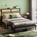Angle. Bestier - Bestier Queen Platform Bed Frame with Storage Headboard, LED Lighting, and USB Charging Station. - Gray.