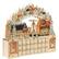 Front. Homcom - Christmas Advent Calendar, Light Up Reusable Decor w/ 24 Fillable Drawers & LEDs, Nature Wood - Natural Wood.