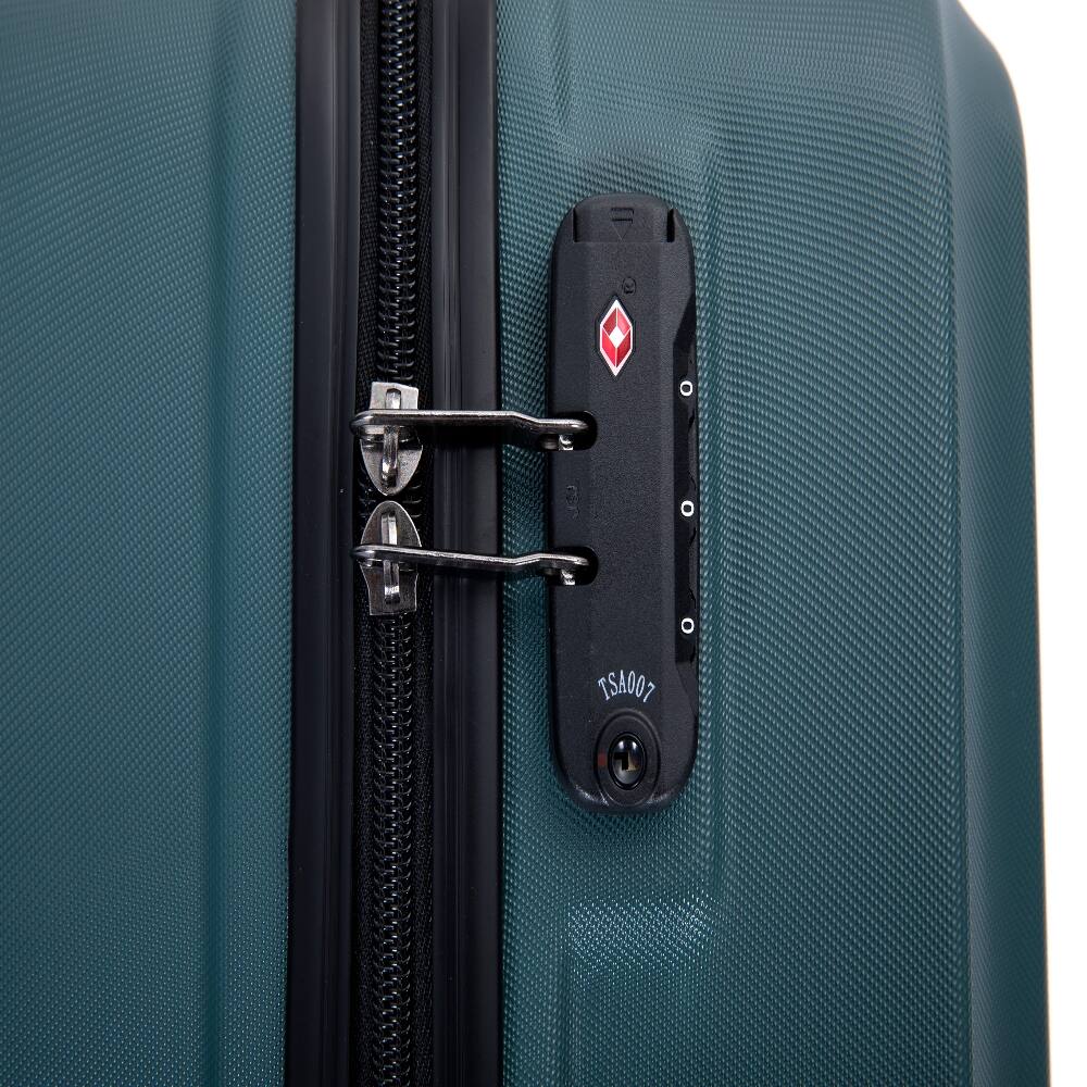 Alt View 9. Ropilly - Ropilly 3 Piece Luggage Set ABS Hard Shell Suitcase Set with Spinner Wheels Lightweight Travel Luggage Dark Green - Dark Green.