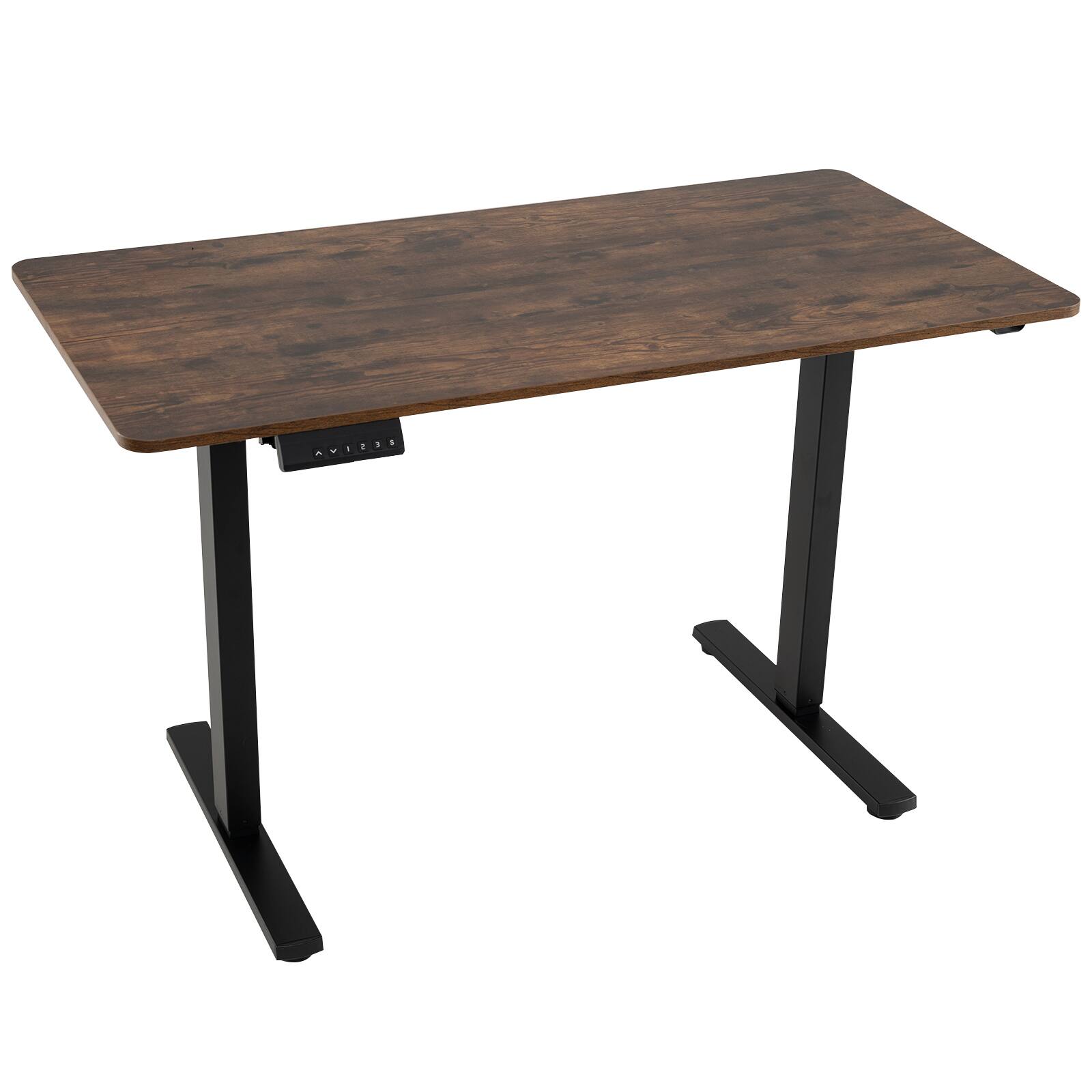 SlickBlue - Electric Standing Desk with Memory Presets for Home Office Ergonomic Workstation - Rustic Brown