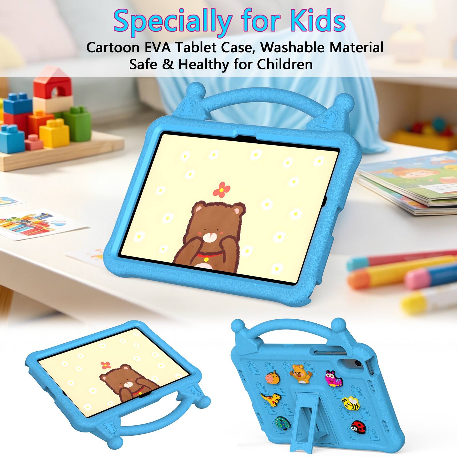 Specially for Kids Cartoon EVA Tablet Case, Washable Material Safe & Healthy for Children