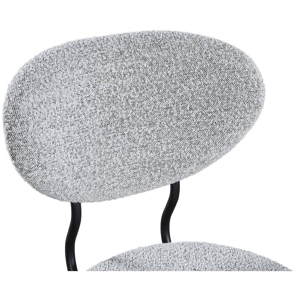 Alt View 3. Meridian Furniture - Allure Grey Boucle Fabric Dining Chair, Set of 2 - Grey.