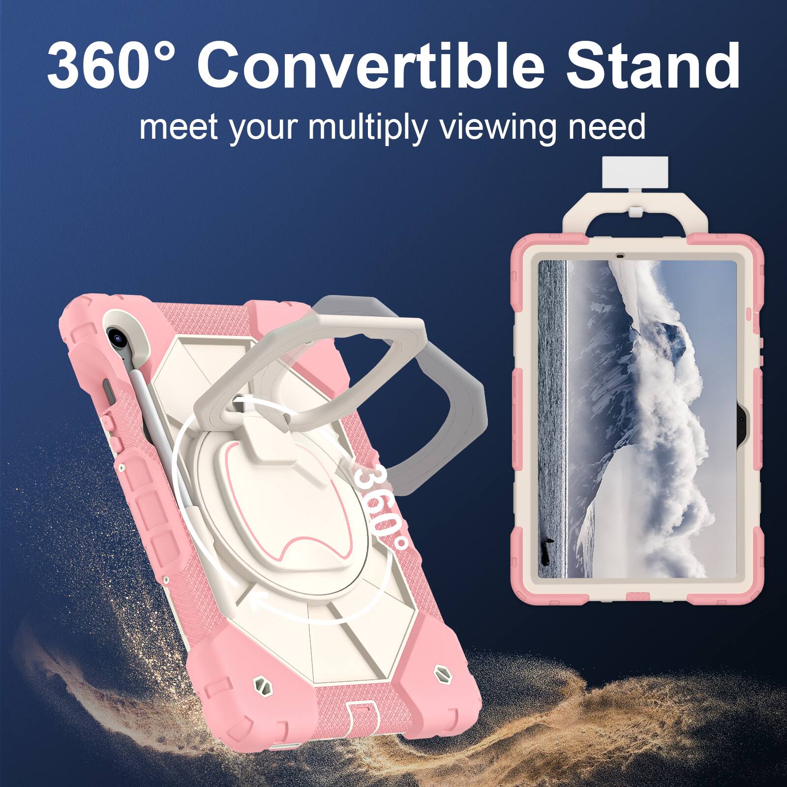 360° Convertible Stand  
meet your multiply viewing need
