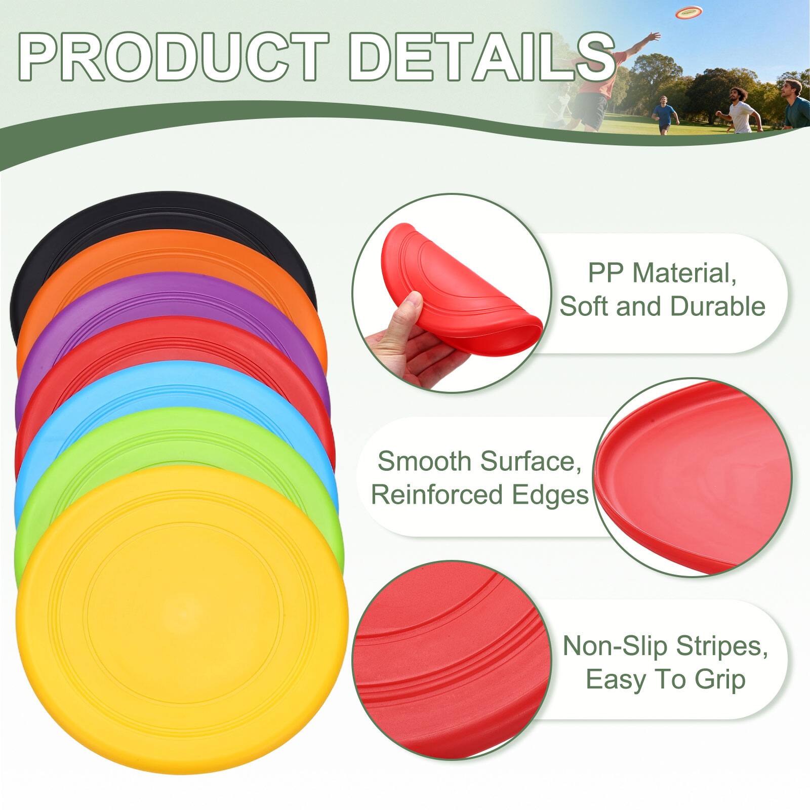 PRODUCT DETAILS

- PP Material, Soft and Durable
- Smooth Surface, Reinforced Edges
- Non-Slip Stripes, Easy To Grip