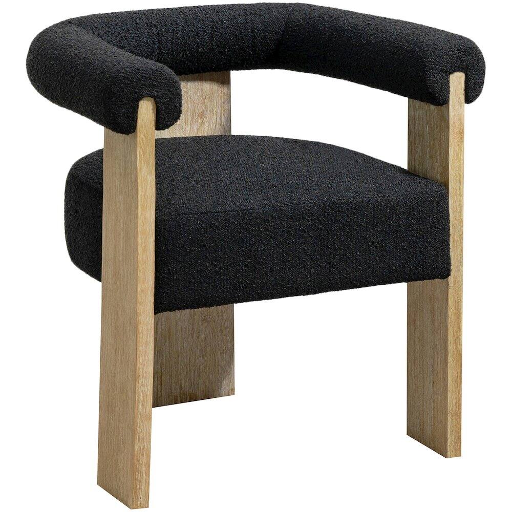 Meridian Furniture - Barrel Boucle Fabric Dining Chair - Black