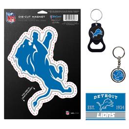 WinCraft - Detroit Lions 4-Pack Key Rings and Magnets Set - Multicolor