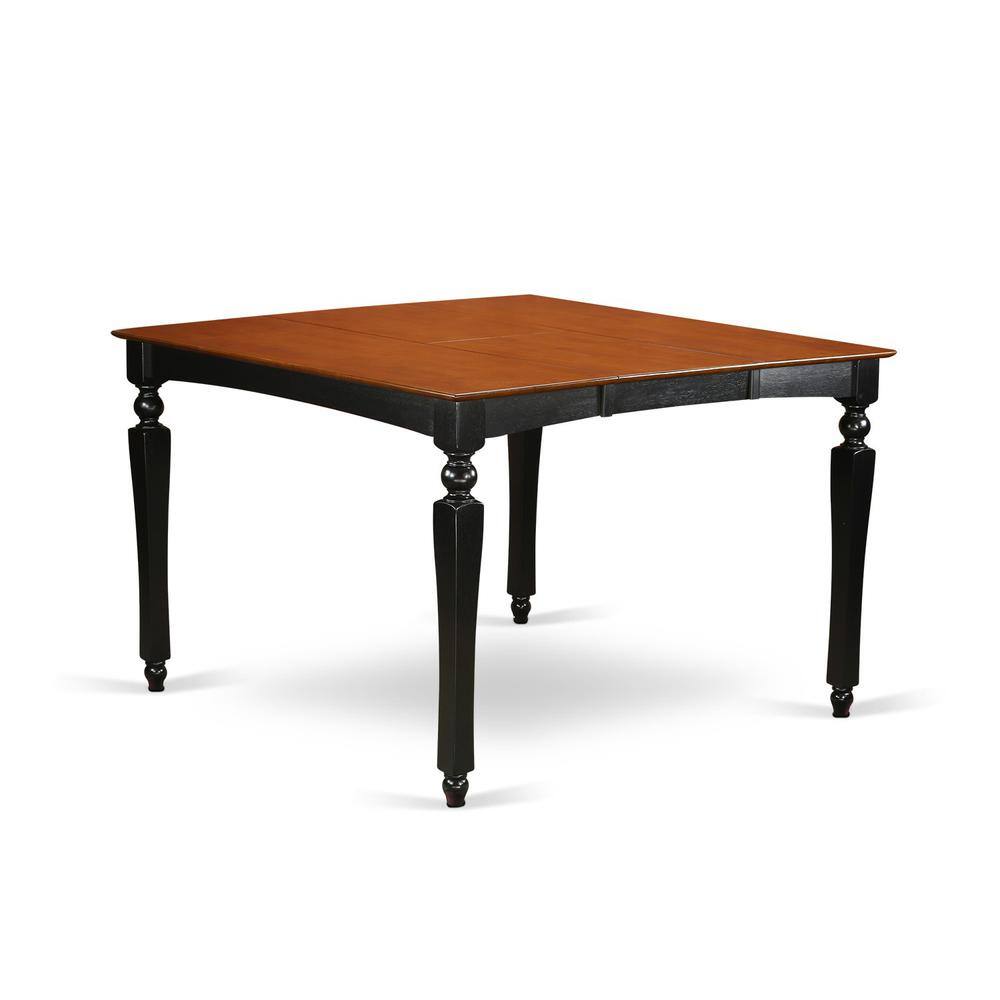 Left. East West Furniture - 5 Pc counter height Dining set-Square Counter height Table and 4 Stools - Black & Cherry.