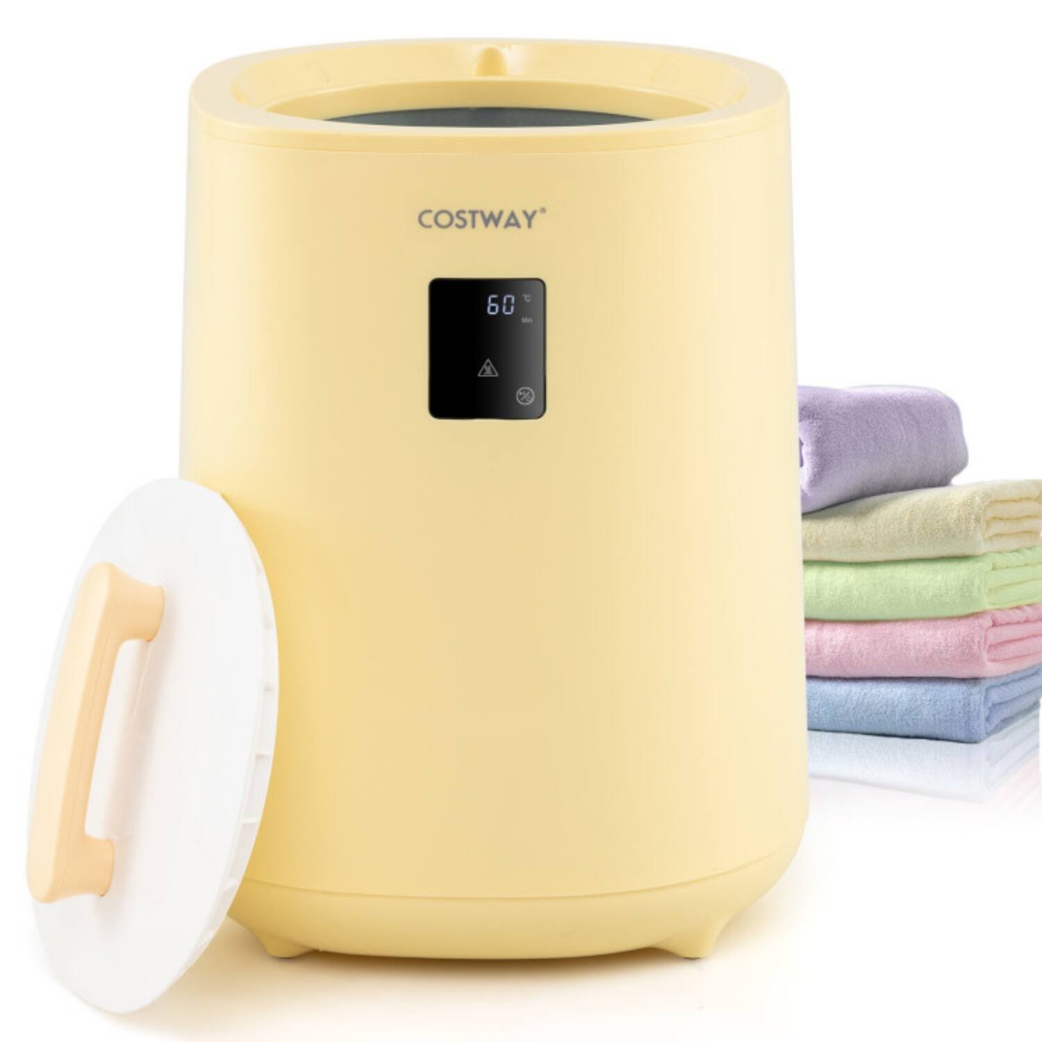 Alt View 5. LUCKY ONE - 18L Freestanding Towel Warmer with LED Display and Auto Shut-Off - Yellow.