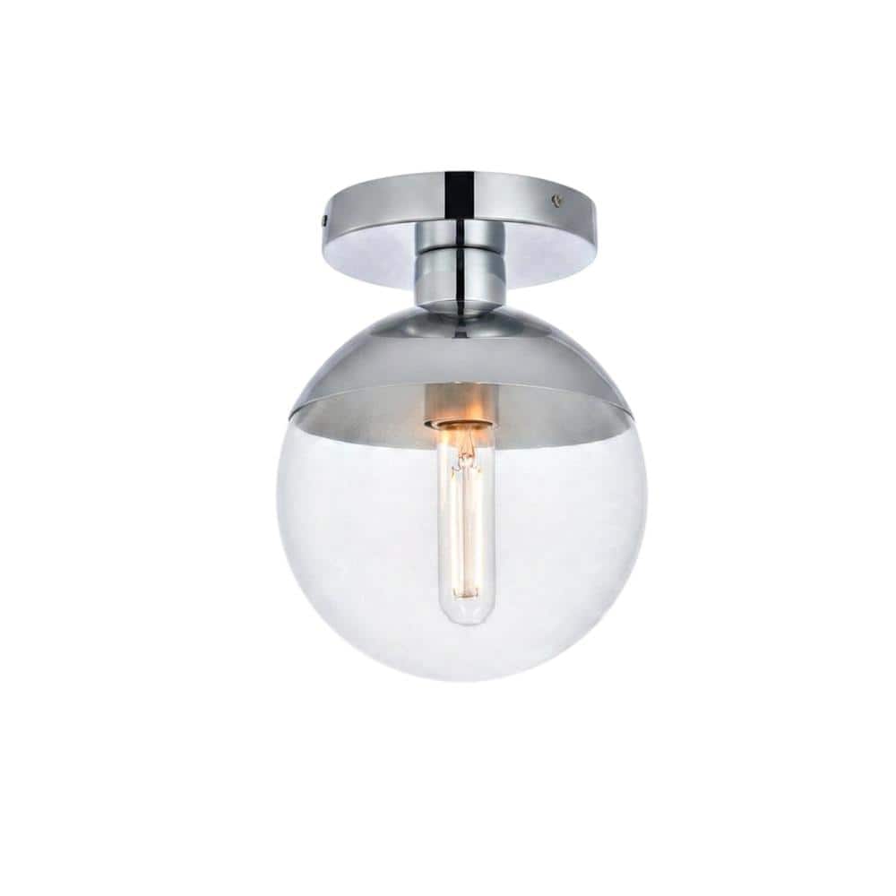 Living District - Eclipse 1 Light Chrome Flush Mount With Clear Glass - Chrome And Clear price history on PriceWatchPro