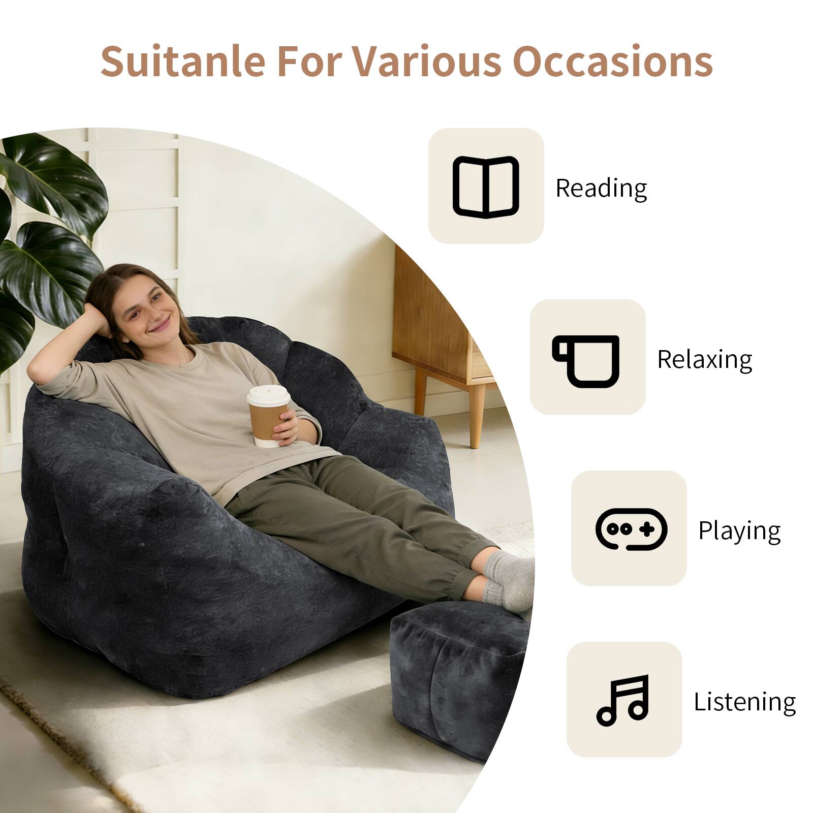 Suitable For Various Occasions

- Reading
- Relaxing
- Playing
- Listening