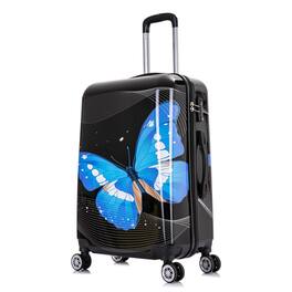 InUSA - Prints Lightweight Hardside spinner luggage 24" - BLACK BUTTERFLY