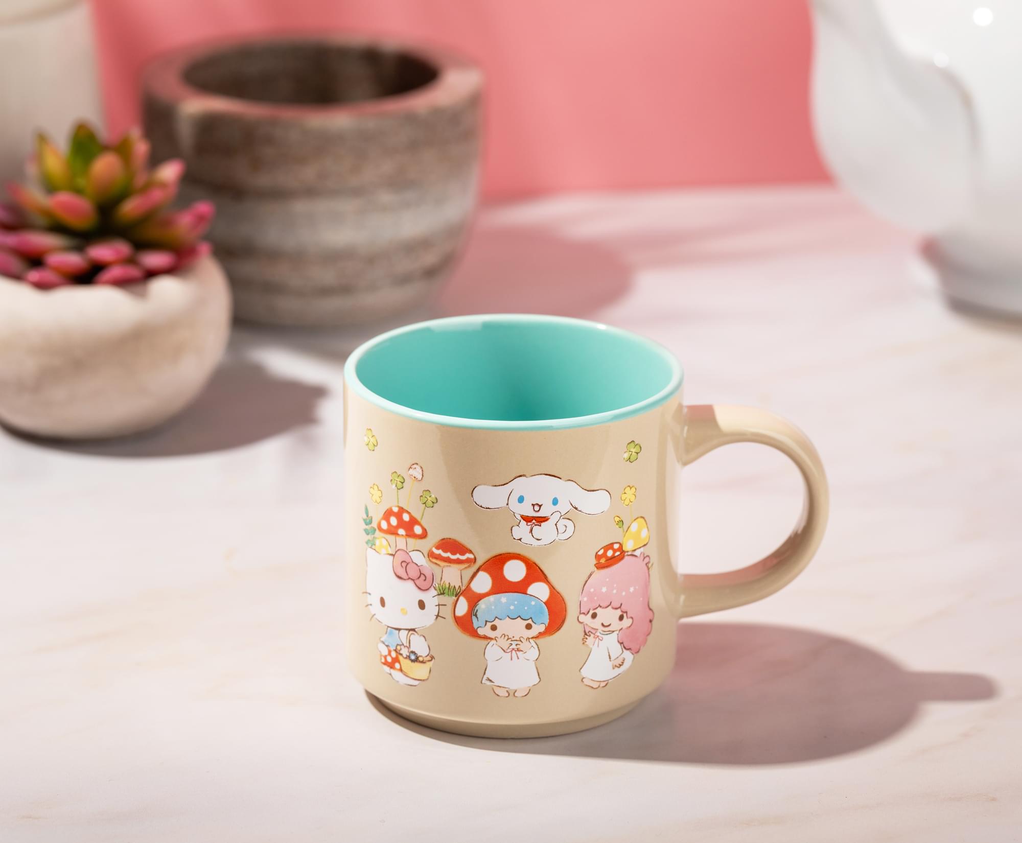 Alt View 10. Silver Buffalo - Sanrio Hello Kitty and Friends Mushroom Crew Single Stackable Ceramic Mug - Beige.