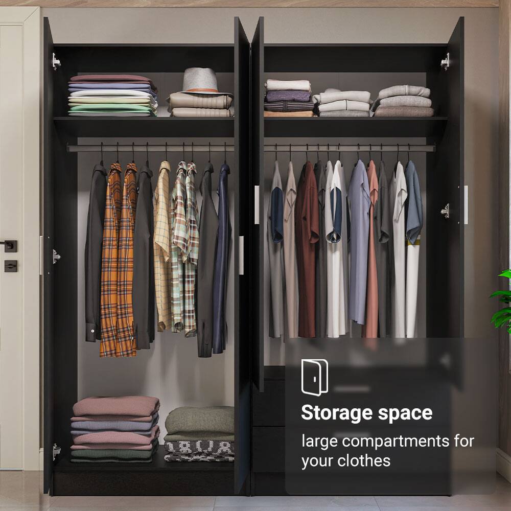 Storage space  
large compartments for your clothes