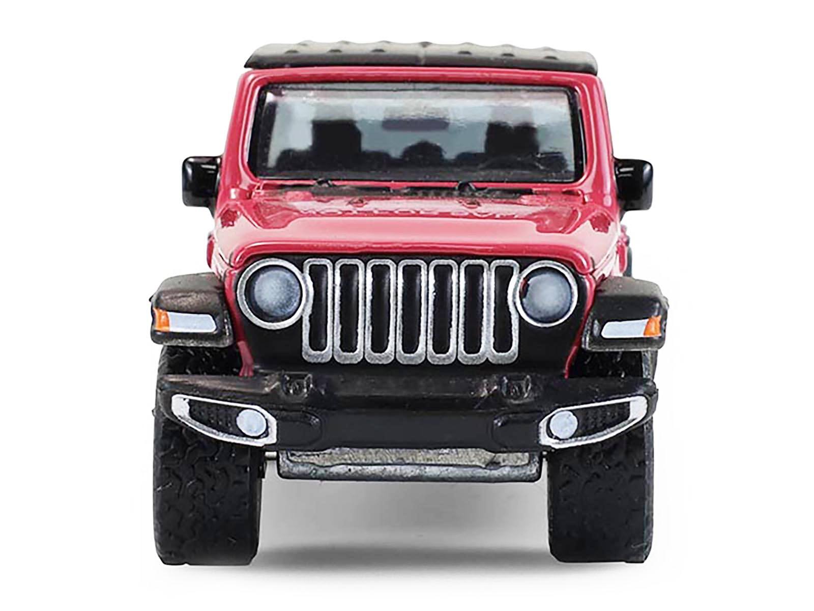Back. Greenlight - 2024 Jeep Gladiator Pickup Truck Tuscadero Pink with Black Top "Showroom Floor" Series 7 1/64 - Pink with Black Top.