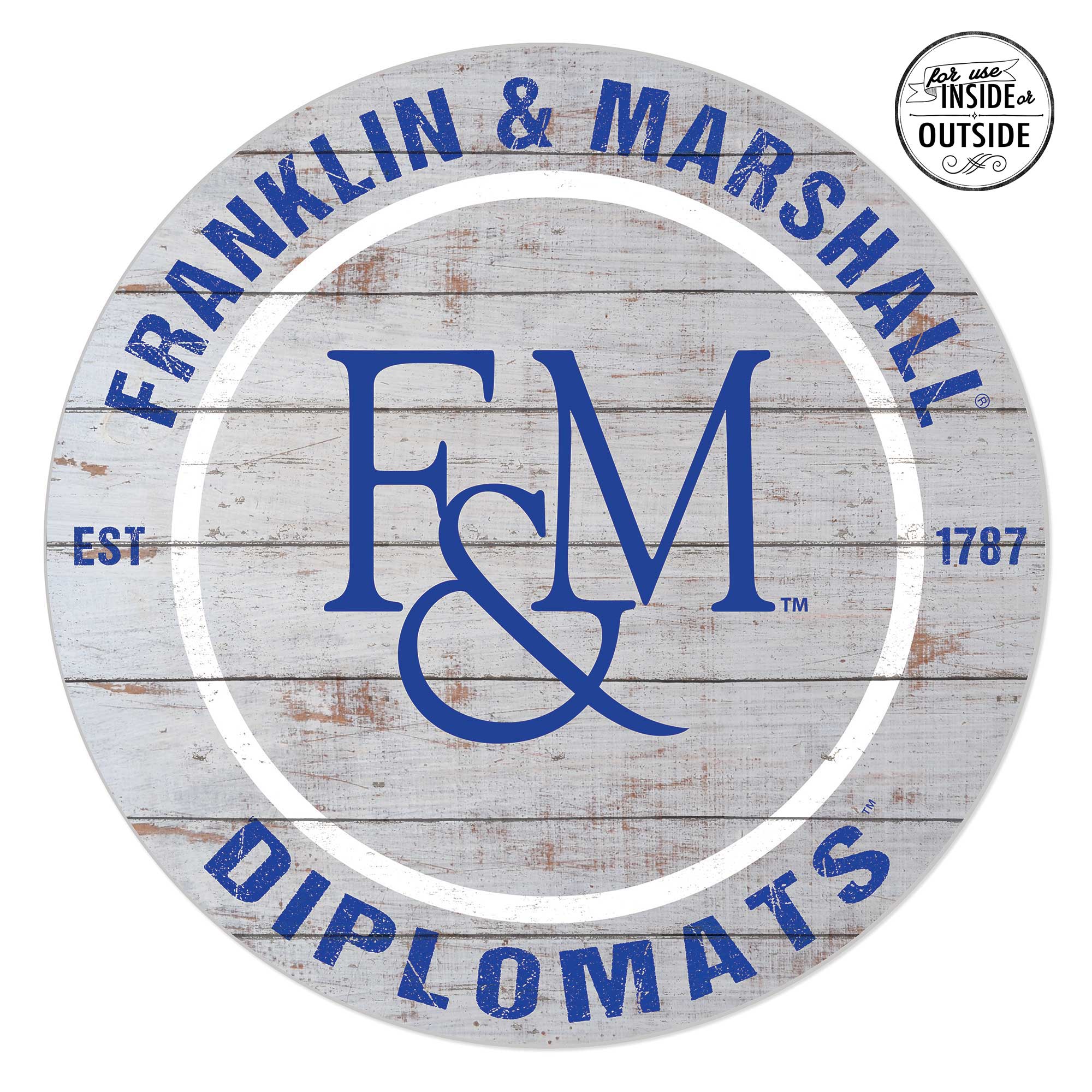Franklin & Marshall Diplomats 20'' x 20'' Indoor/Outdoor Weathered Circle Sign