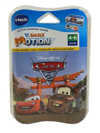 vtech
ACTIVE LEARNING GAMES
V. SMILE
MOTION
4-6 YEARS
ADDITION • MEMORY • LOGIC • VOCABULARY • MATCHING AND MORE!
Disney • PIXAR
Cars