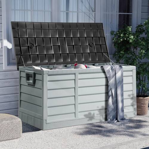 Alt View 10. Winado - Foldable 75 Gallon Outdoor Storage Box Deck for Patio Waterproof Organizer Garden - Black.