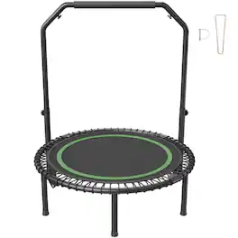 VEVOR - Foldable Mini Trampoline, 40 Inch Fitness Rebounder, Max Load 330lbs Exercise Trampoline, Stable & Quiet Trampoline - Black