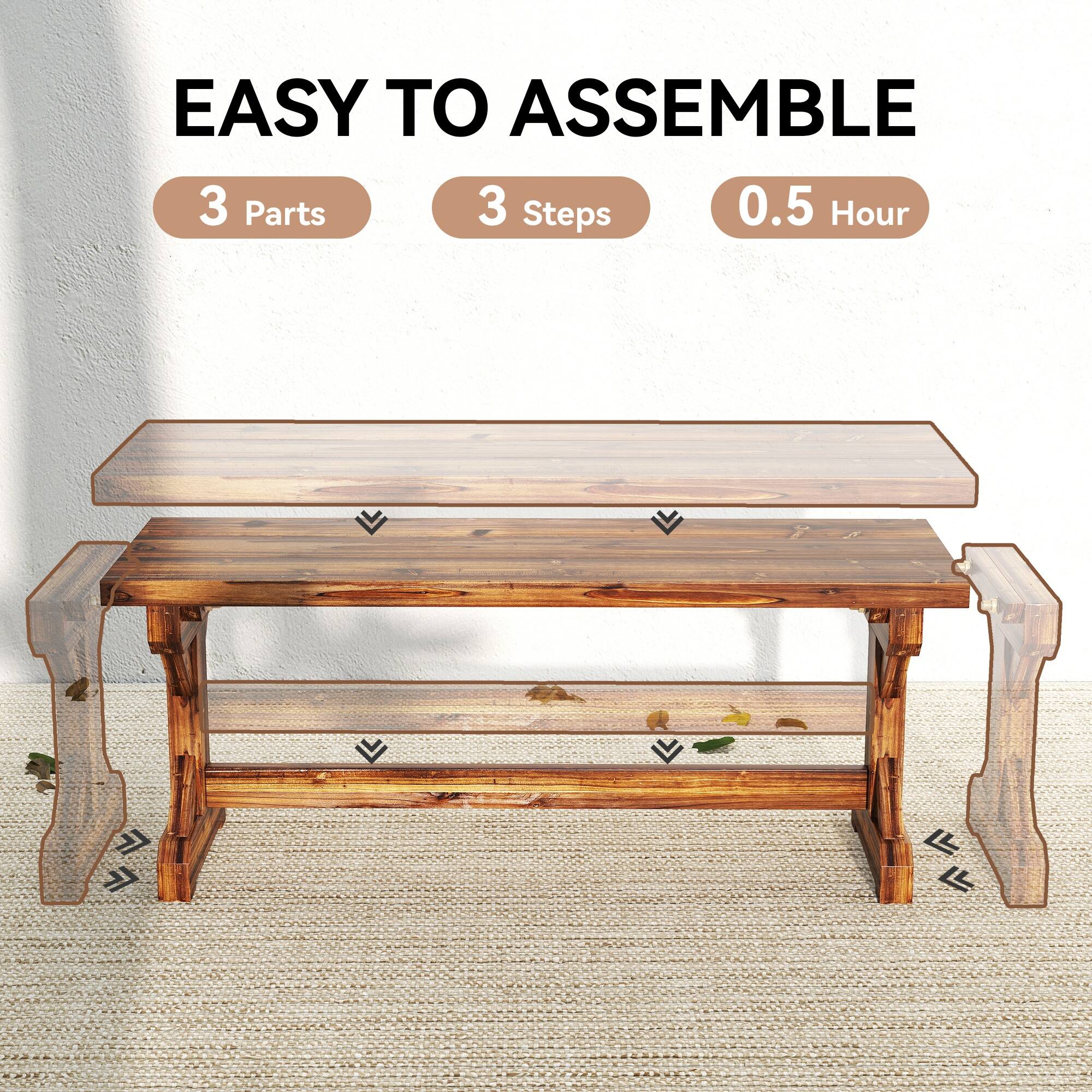 EASY TO ASSEMBLE  
3 Parts  
3 Steps  
0.5 Hour