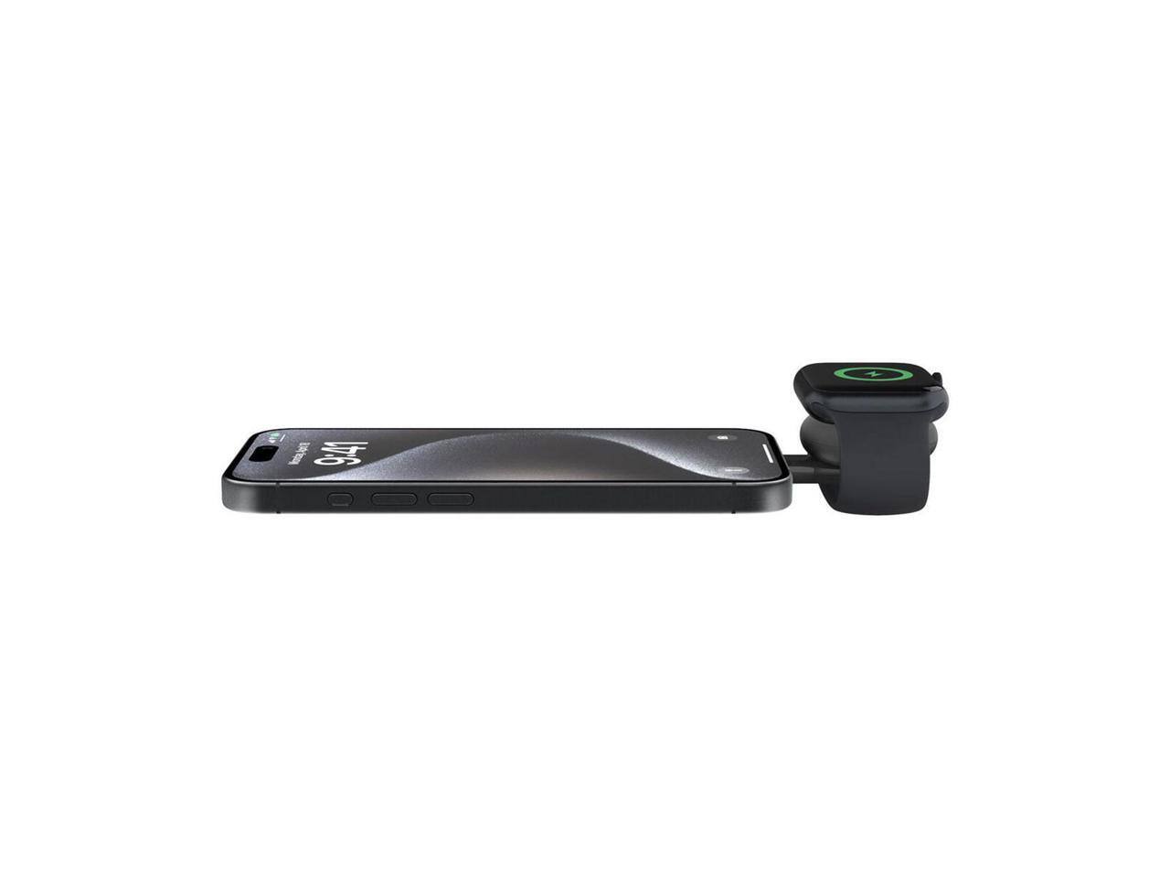 Alt View 3. Belkin - Belkin BoostCharge Pro 15W 3-In-1 Magnetic Qi2 Charging Pad with USB-C Apple Watch Charger, Black - Black.