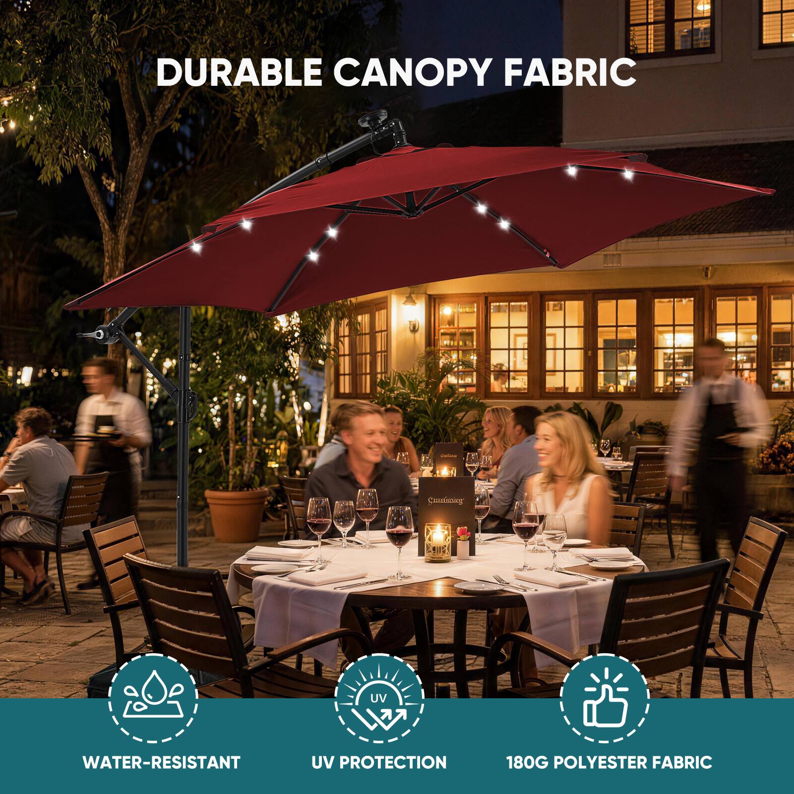 DURABLE CANOPY FABRIC - Cammnoeg UV KE WATER-RESISTANT UV PROTECTION 180G POLYESTER FABRIC