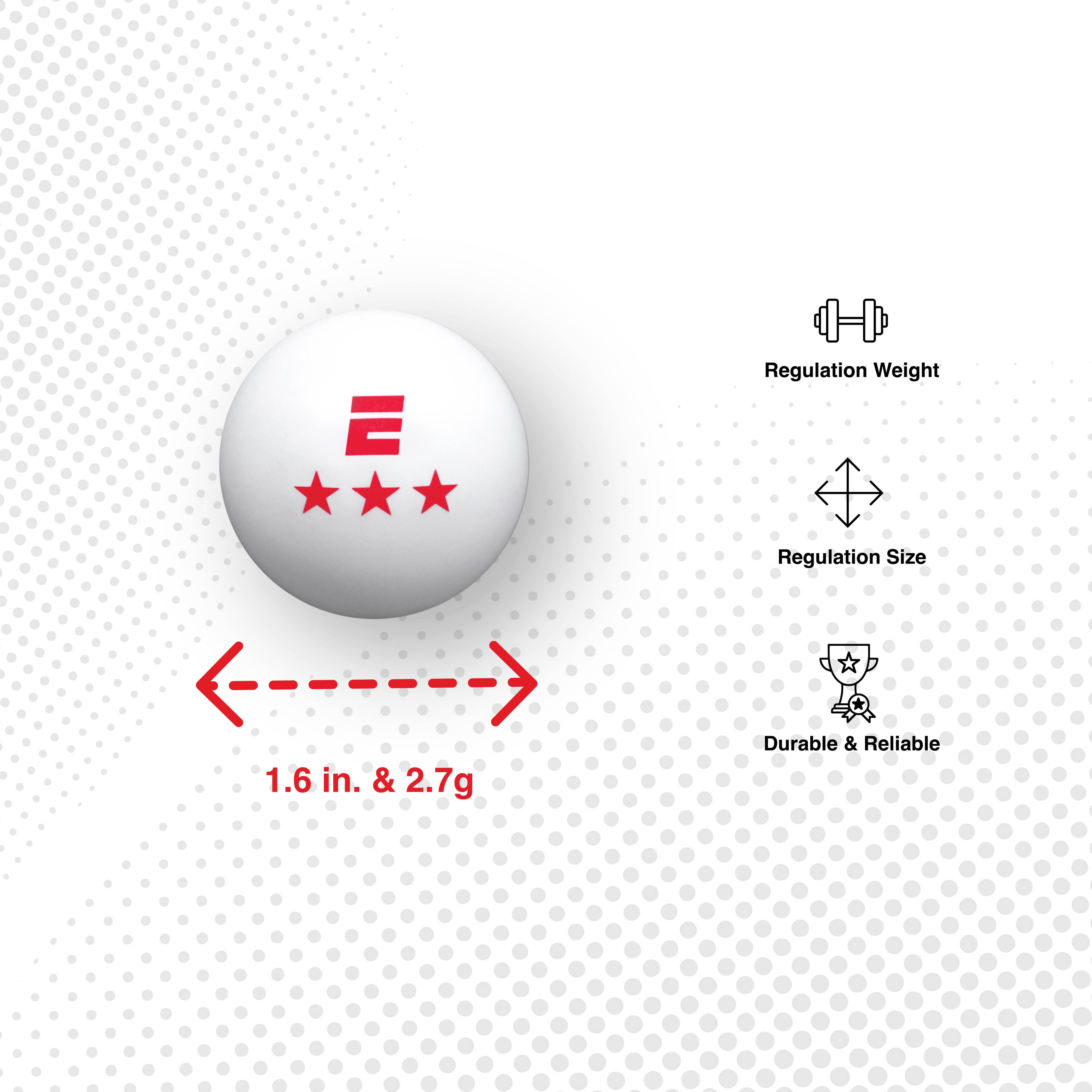 - Regulation Weight
- Regulation Size
- Durable & Reliable

1.6 in. & 2.7g