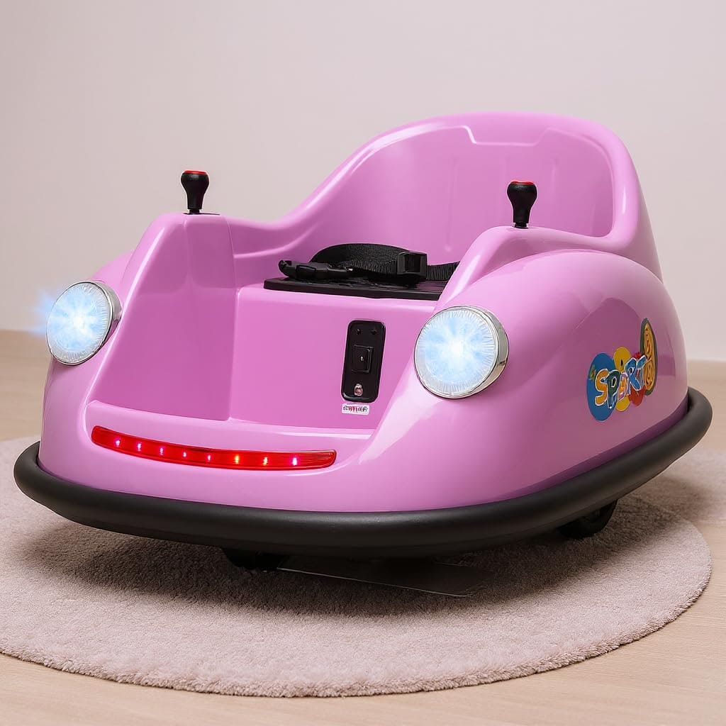 Acekool - Bumper Cars for Toddlers, Electric Kids Ride On Bumper Car Gift, 12V Battery Car for Kids Remote, 360 Degree Spin