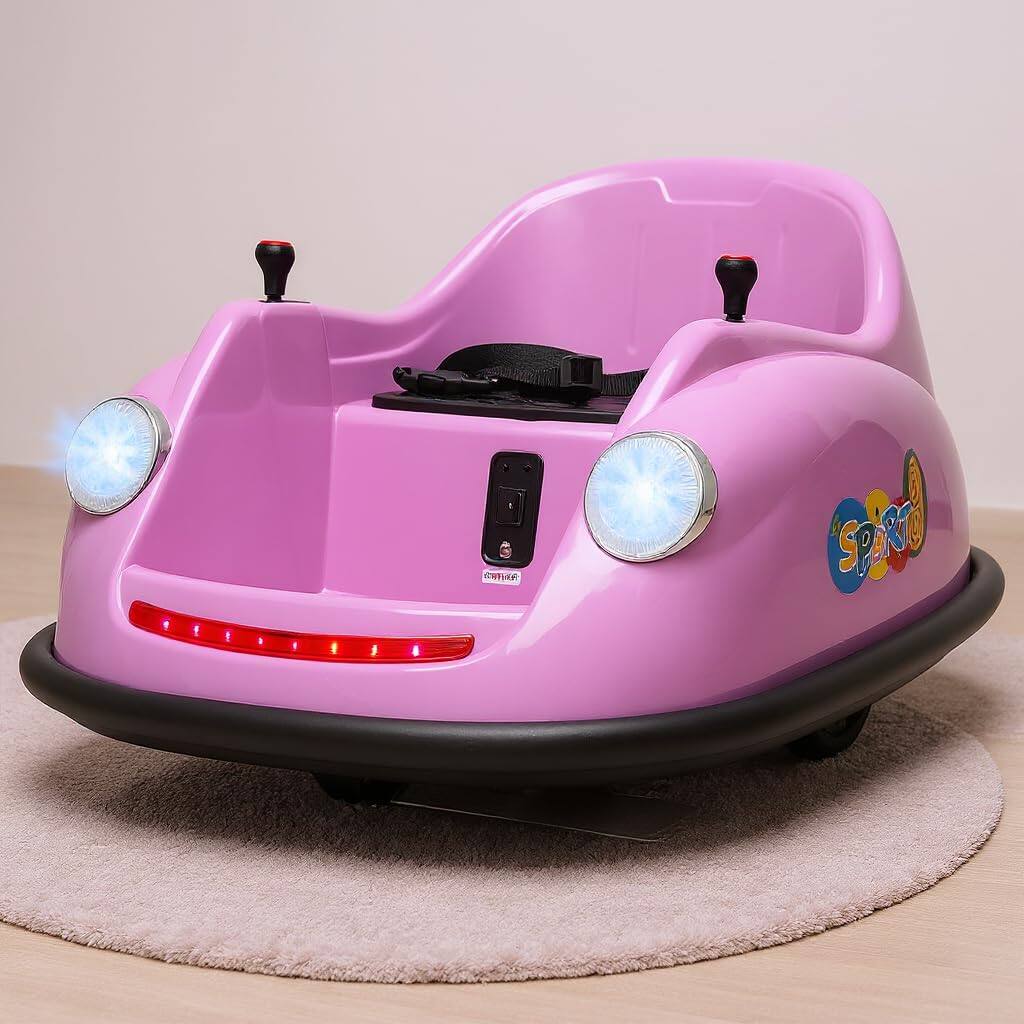 Acekool - Bumper Cars for Toddlers, Electric Kids Ride On Bumper Car Gift, 12V Battery Car for Kids Remote, 360 Degree Spin