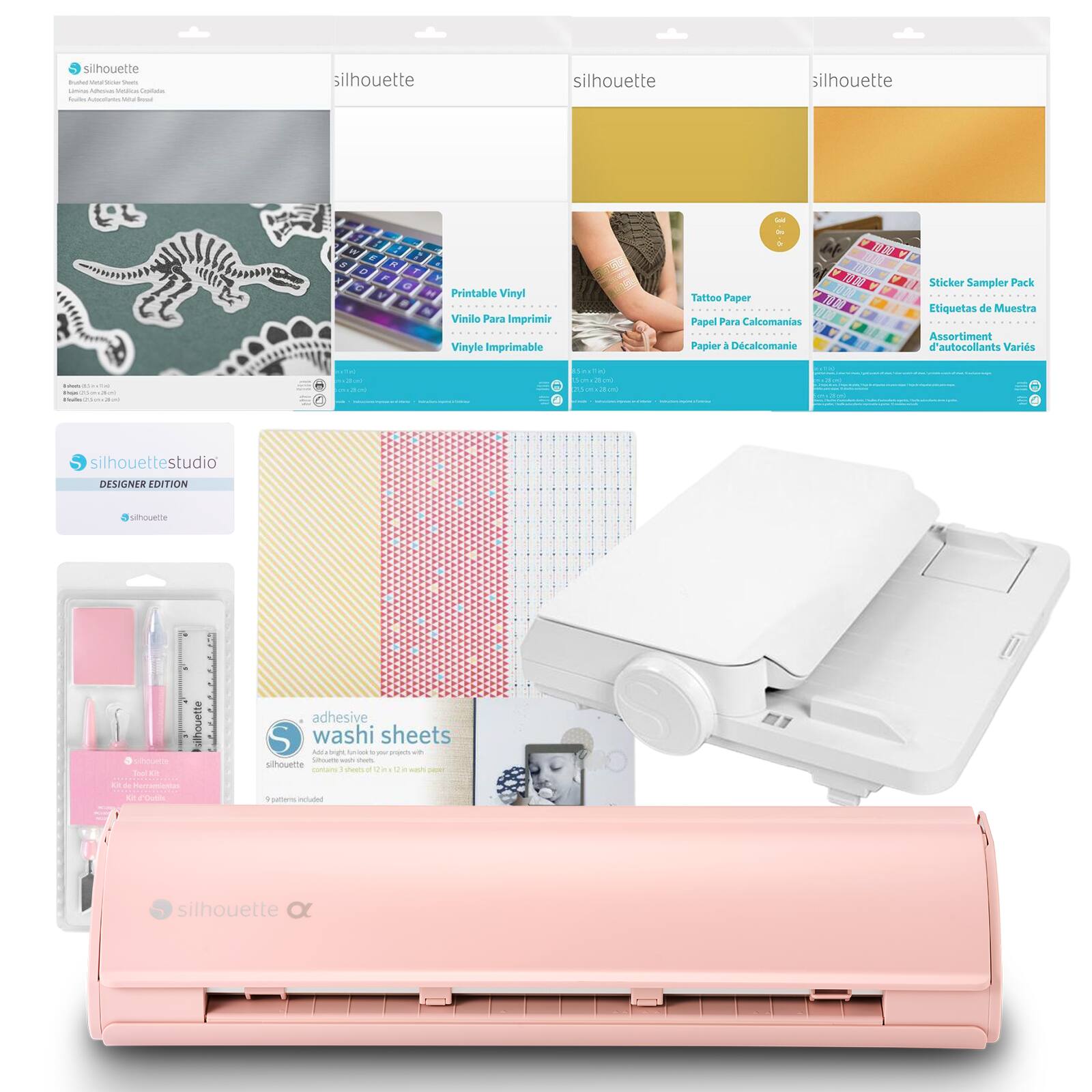 - silhouette
- silhouette
- silhouette
- silhouette
- Printable Vinyl
- Vinilo Para Imprimir
- Vinyle Imprimable
- Tattoo Paper
- Papel Para Calcomanías
- Papier à Decalcomanie
- Sticker Sampler Pack
- Etiquetas de Muestra
- Assortiment d'autocollants Variés
- adhesive washi sheets
- silhouettestudio DESIGNER EDITION
- silhouette
- 300 PCI
- silhouettestudio