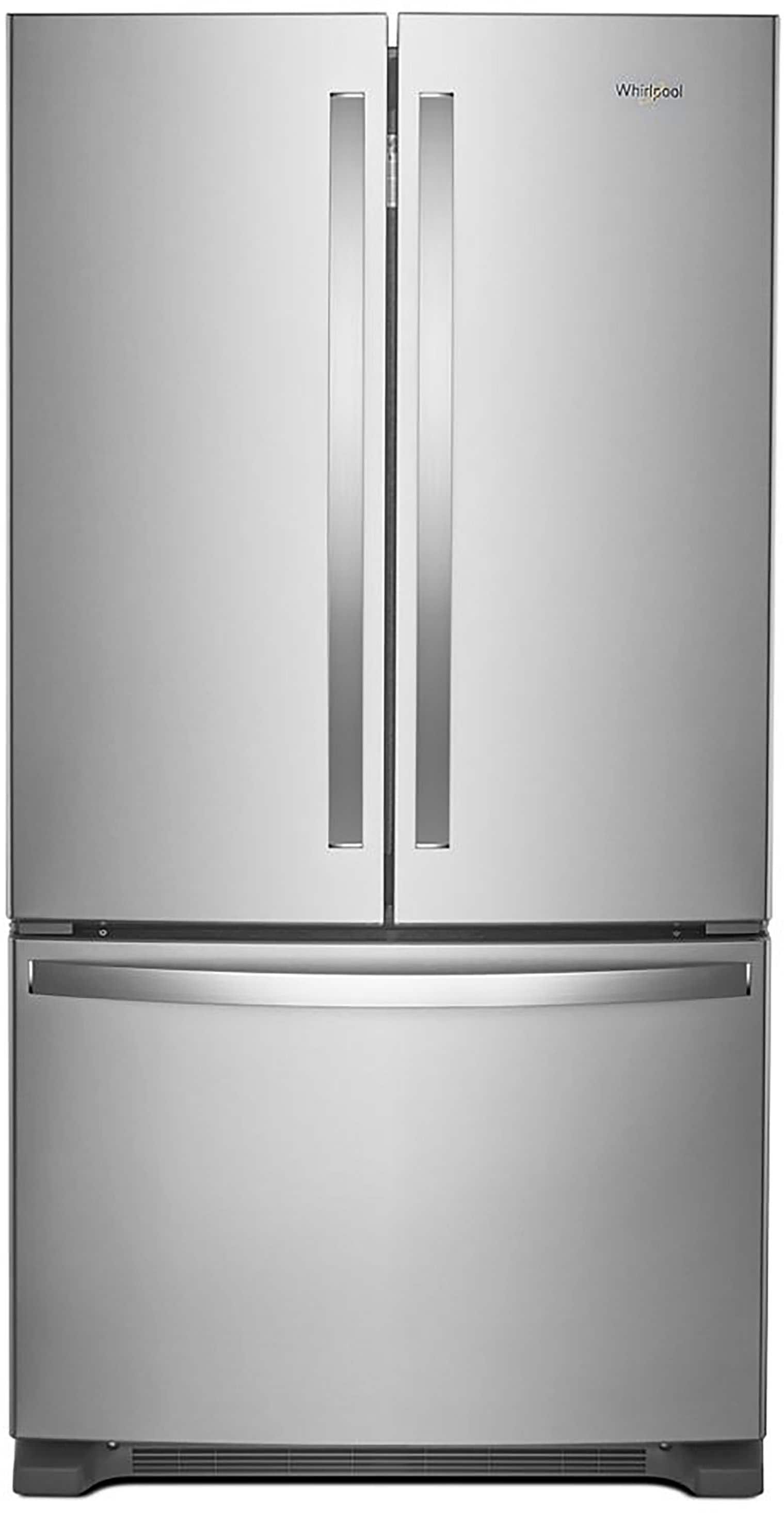 Front. Whirlpool - 25.2 Cu. Ft. French Door Smart Refrigerator with Elevated Deli Drawer - Fingerprint Resistant Stainless Steel.