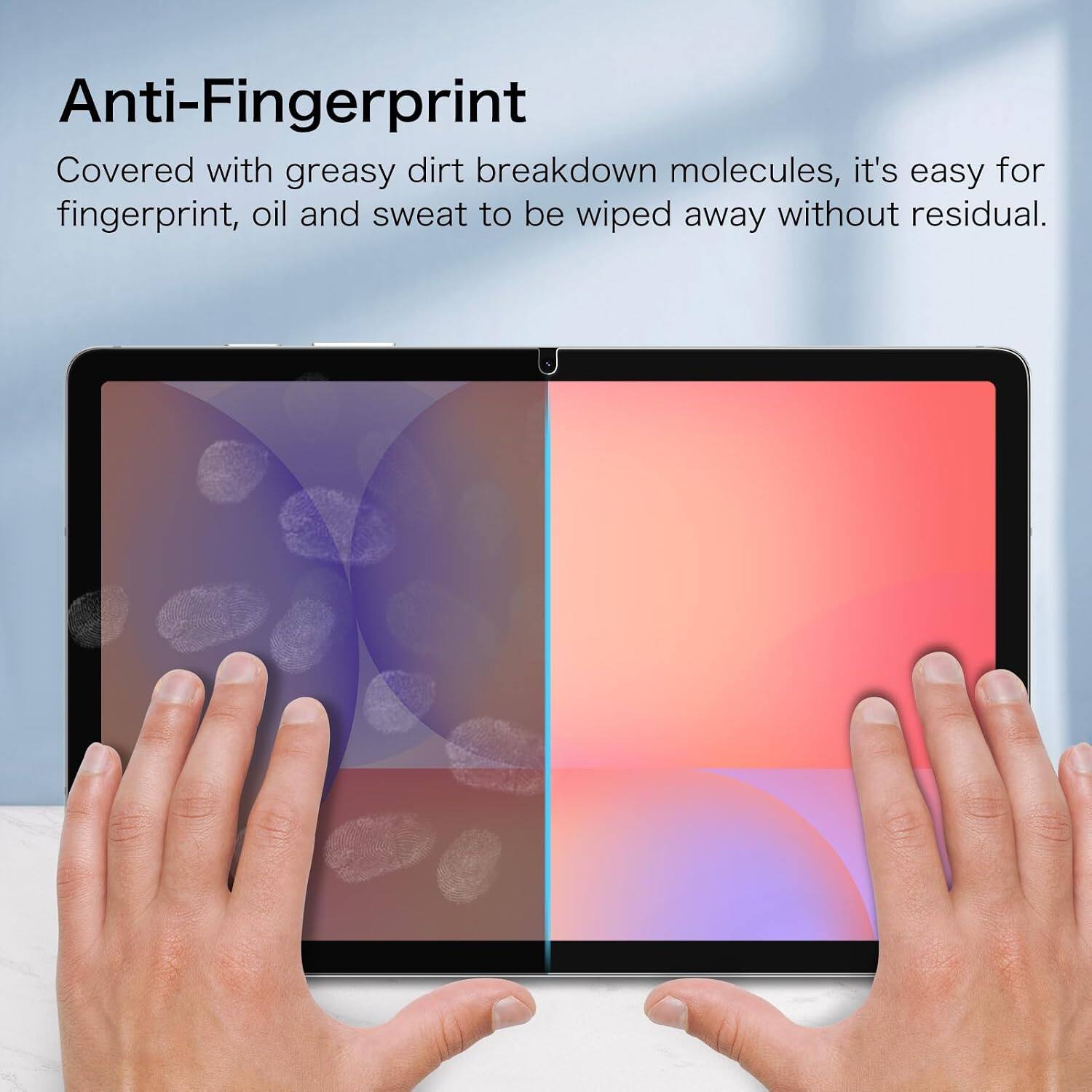 Anti-Fingerprint

Covered with greasy dirt breakdown molecules, it's easy for fingerprint, oil and sweat to be wiped away without residual.